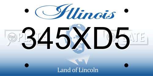 345XD5 Illinois License Plate