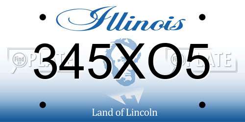 345XO5 Illinois License Plate