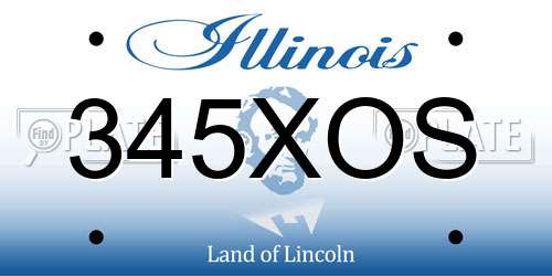 345XOS Illinois License Plate