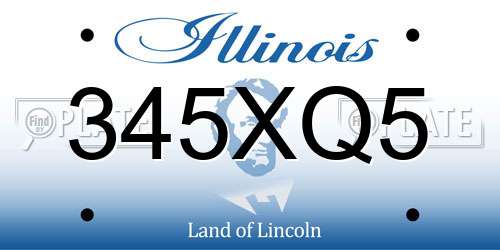 345XQ5 Illinois License Plate