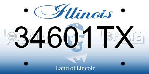 34601TX Illinois License Plate