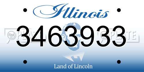 3463933 Illinois License Plate