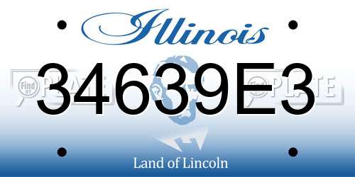 34639E3 Illinois License Plate