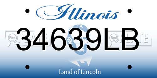 34639LB Illinois License Plate