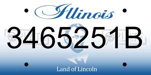 3465251B Illinois License Plate