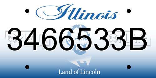 3466533B Illinois License Plate