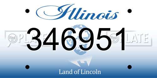 346951 Illinois License Plate