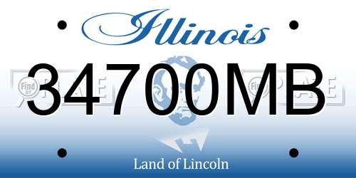 34700MB Illinois License Plate