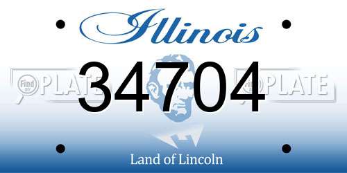 34704 Illinois License Plate