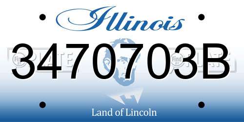 3470703B Illinois License Plate