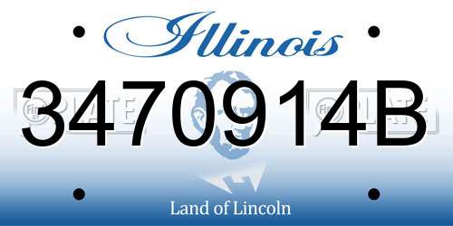 3470914B Illinois License Plate