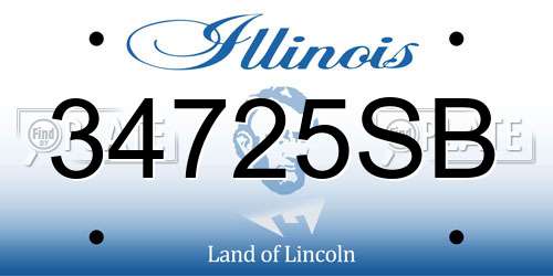 34725SB Illinois License Plate