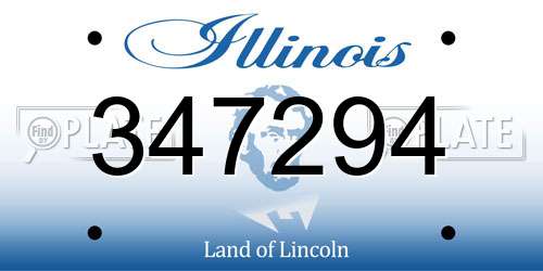 347294 Illinois License Plate