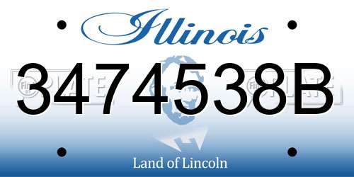 3474538B Illinois License Plate