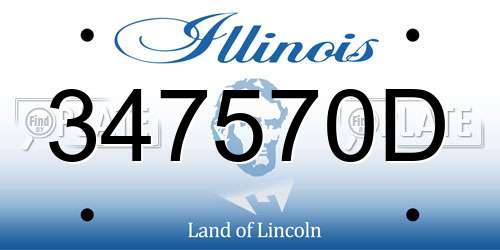 347570D Illinois License Plate