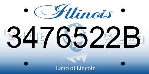 3476522B Illinois License Plate