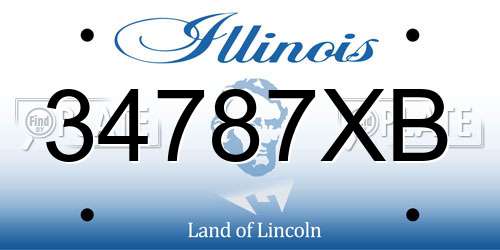 34787XB Illinois License Plate
