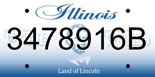 3478916B Illinois License Plate