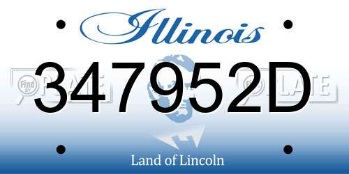 347952D Illinois License Plate