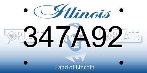 347A92 Illinois License Plate