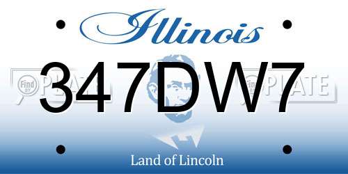 347DW7 Illinois License Plate