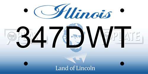 347DWT Illinois License Plate