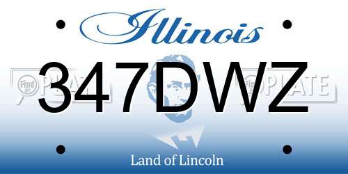 347DWZ Illinois License Plate
