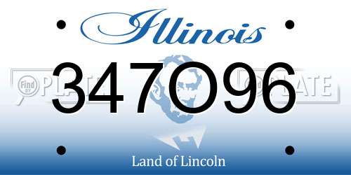 347O96 Illinois License Plate
