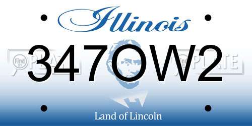 347OW2 Illinois License Plate