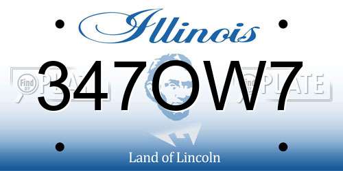 347OW7 Illinois License Plate