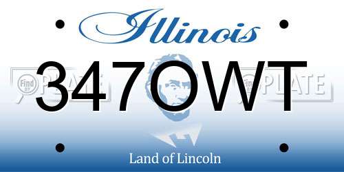347OWT Illinois License Plate