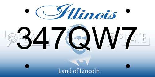 347QW7 Illinois License Plate