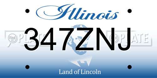 347ZNJ Illinois License Plate