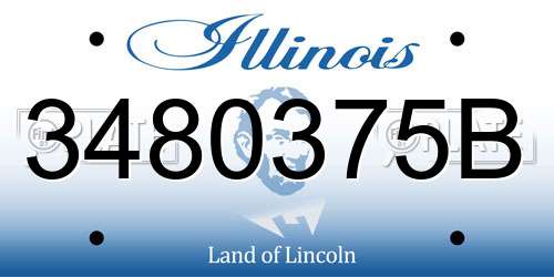 3480375B Illinois License Plate