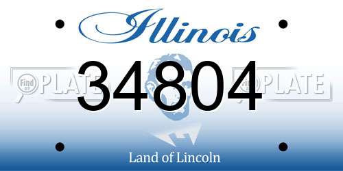 34804 Illinois License Plate