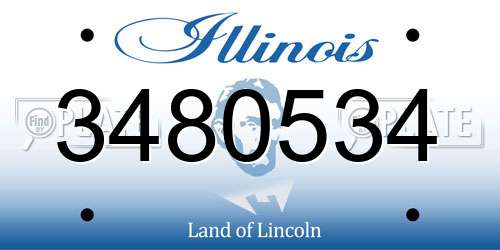 3480534 Illinois License Plate