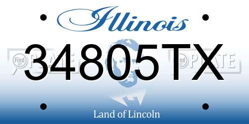 34805TX Illinois License Plate