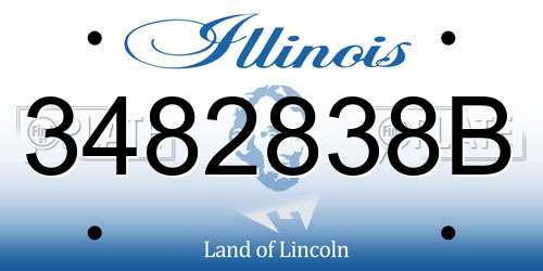 3482838B Illinois License Plate
