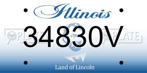 34830V Illinois License Plate