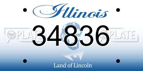 34836 Illinois License Plate
