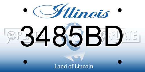 3485BD Illinois License Plate