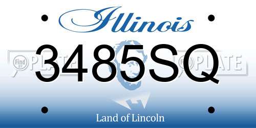 3485SQ Illinois License Plate