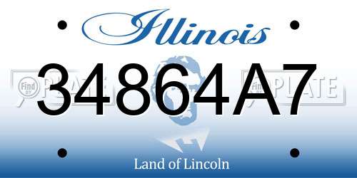 34864A7 Illinois License Plate