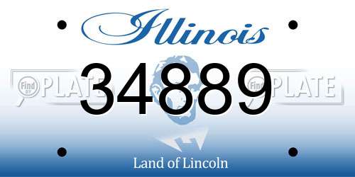 34889 Illinois License Plate