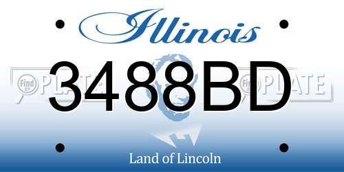 3488BD Illinois License Plate