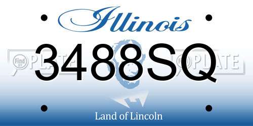 3488SQ Illinois License Plate