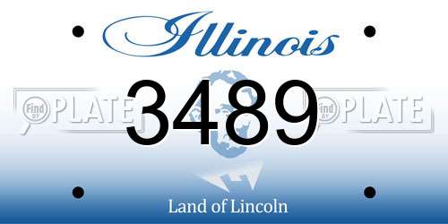 3489 Illinois License Plate
