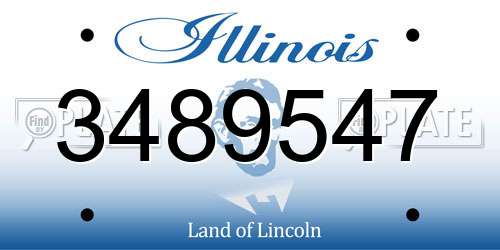 3489547 Illinois License Plate