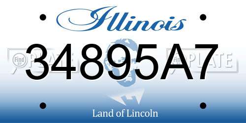 34895A7 Illinois License Plate