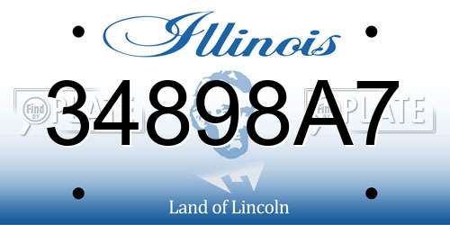 34898A7 Illinois License Plate